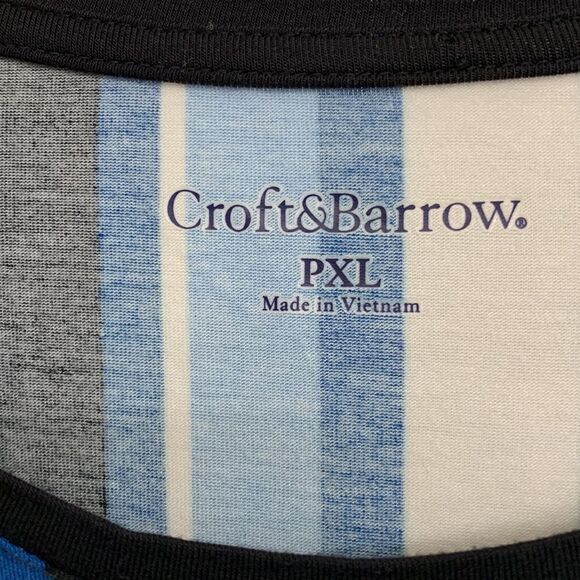 Croft & Barrow PXL three-quarter sleeve black and blue top high/low bottom - Picture 4 of 9